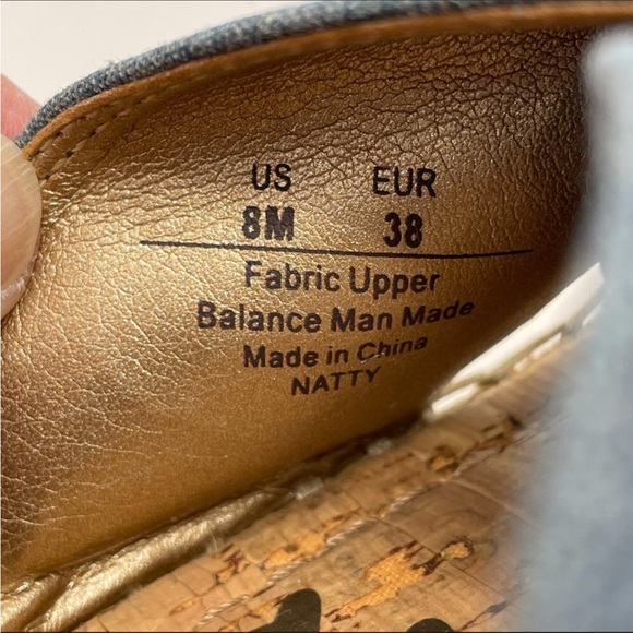 Sam Edelman | Natty Blue Chambray Platform Espadrille Slide Sandals - Picture 6 of 7